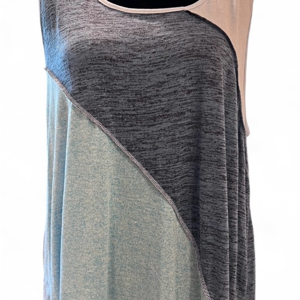 Haptics Sleeveless blue colorblock top 3x xxxl plus size Tank Top - Picture 2 of 4